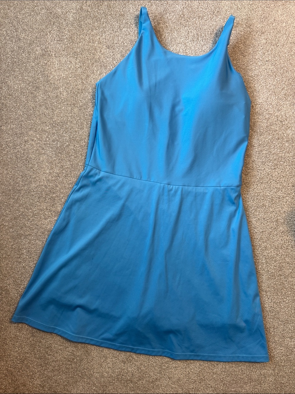 Blue Sleeveless Scoop Neck Athletic Dress